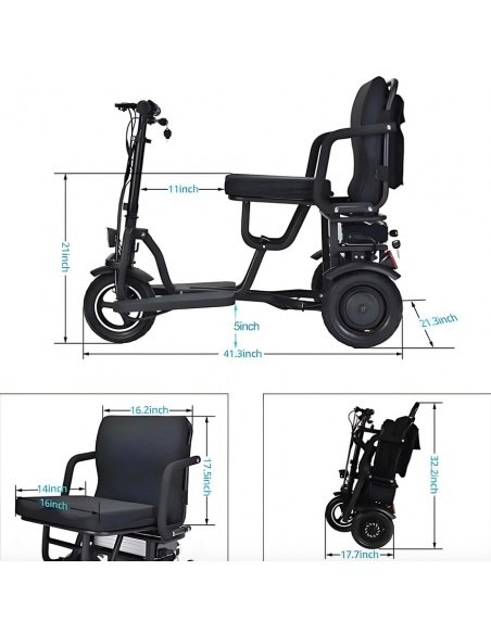 BOLA E-Scooter mit 3 Rädern für Menschen mit eingeschränkter Mobilität, stabil mit hohem Lenker – Bild 30