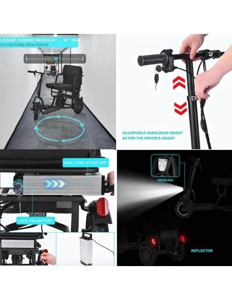 BOLA E-Scooter mit 3 Rädern für Menschen mit eingeschränkter Mobilität, stabil mit hohem Lenker – Bild 31